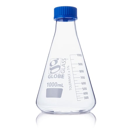 Globe Scientific Erlenmeyer Flask, 1 L, 220 mm H, PK4 8421000